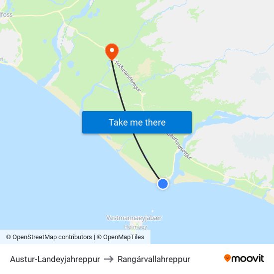 Austur-Landeyjahreppur to Rangárvallahreppur map