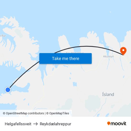 Helgafellssveit to Reykdælahreppur map