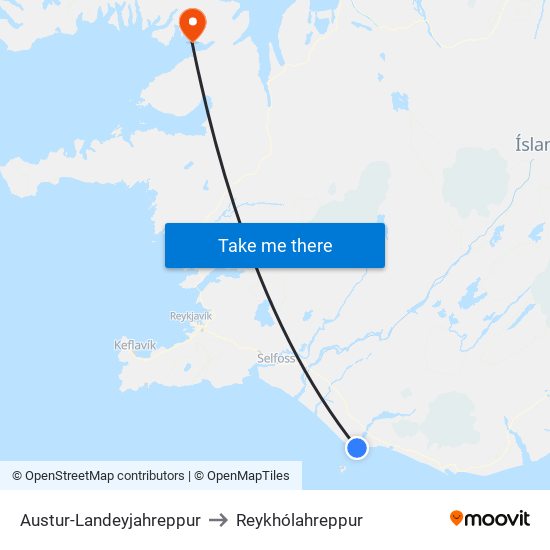 Austur-Landeyjahreppur to Reykhólahreppur map