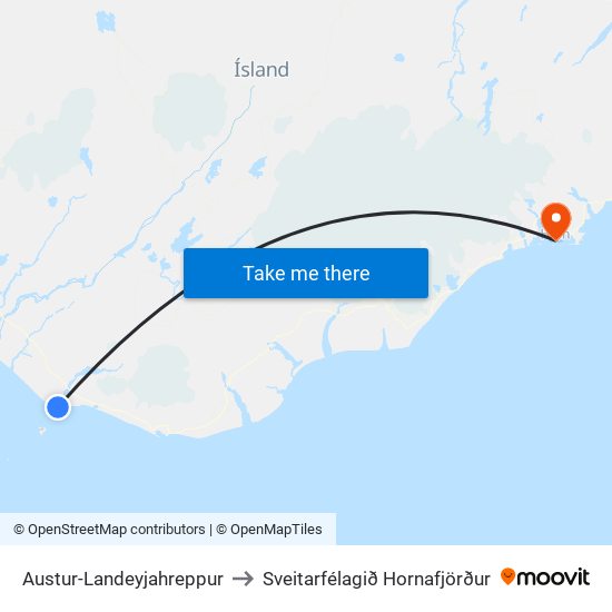 Austur-Landeyjahreppur to Sveitarfélagið Hornafjörður map