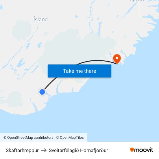 Skaftárhreppur to Sveitarfélagið Hornafjörður map