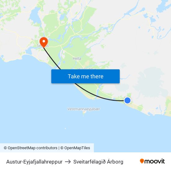 Austur-Eyjafjallahreppur to Sveitarfélagið Árborg map