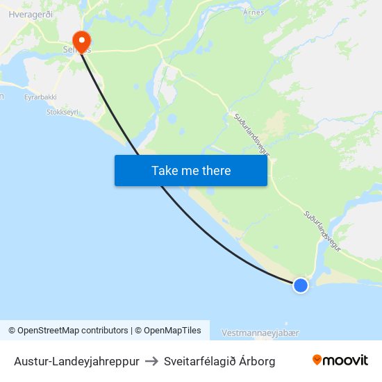 Austur-Landeyjahreppur to Sveitarfélagið Árborg map