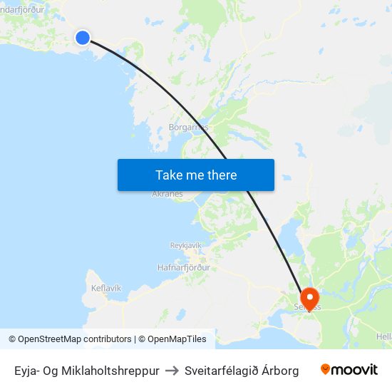 Eyja- Og Miklaholtshreppur to Sveitarfélagið Árborg map