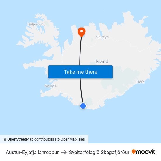 Austur-Eyjafjallahreppur to Sveitarfélagið Skagafjörður map