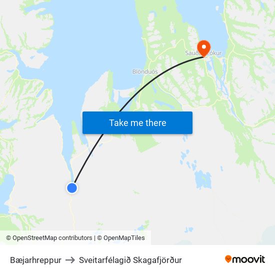 Bæjarhreppur to Sveitarfélagið Skagafjörður map