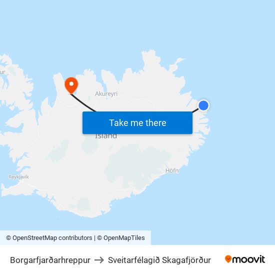 Borgarfjarðarhreppur to Sveitarfélagið Skagafjörður map