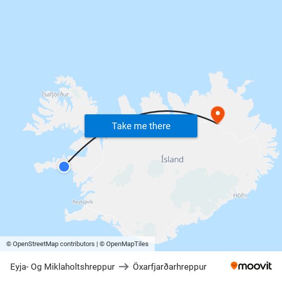 Eyja- Og Miklaholtshreppur to Öxarfjarðarhreppur map