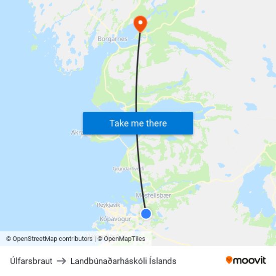 Úlfarsbraut to Landbúnaðarháskóli Íslands map