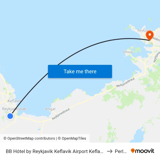 BB Hótel by Reykjavik Keflavik Airport Keflavík to Perlan map