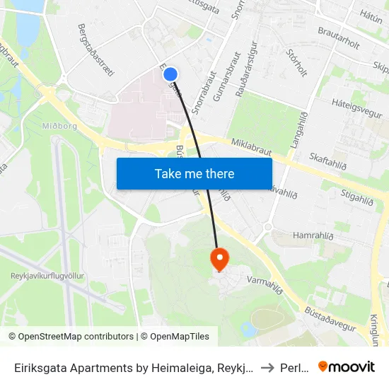 Eiriksgata Apartments by Heimaleiga, Reykjavík to Perlan map