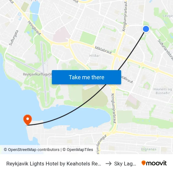 Reykjavik Lights Hotel by Keahotels Reykjavík to Sky Lagoon map