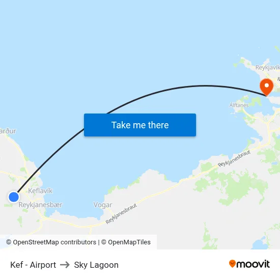 Kef Komur / Arrivals to Sky Lagoon map