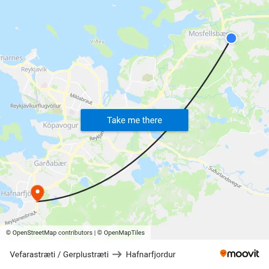 Vefarastræti / Gerplustræti to Hafnarfjordur map