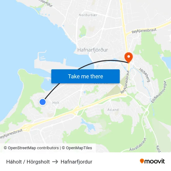 Háholt / Hörgsholt to Hafnarfjordur map