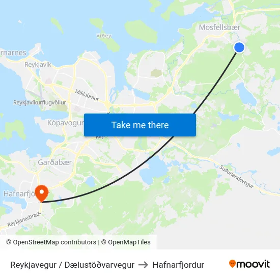 Reykjavegur / Dælustöðvarvegur to Hafnarfjordur map