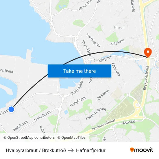 Hvaleyrarbraut / Brekkutröð to Hafnarfjordur map