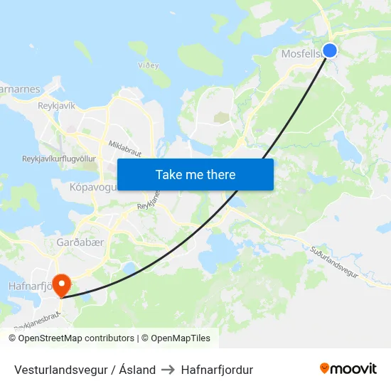 Vesturlandsvegur / Ásland to Hafnarfjordur map