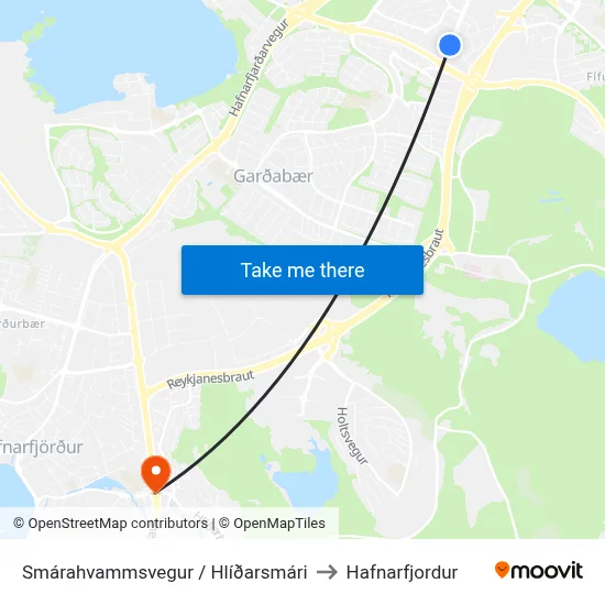 Smárahvammsvegur / Hlíðarsmári to Hafnarfjordur map