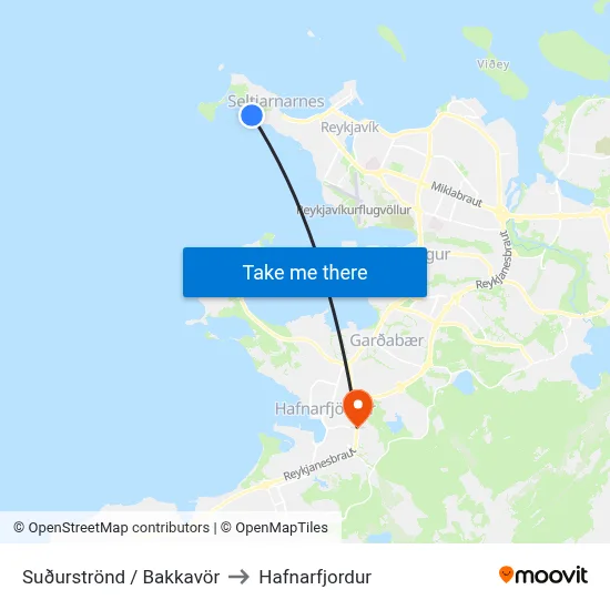 Suðurströnd / Bakkavör to Hafnarfjordur map