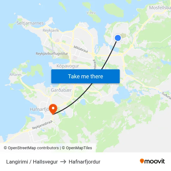 Langirimi / Hallsvegur to Hafnarfjordur map
