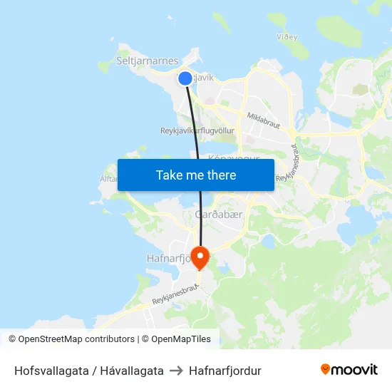 Hofsvallagata / Hávallagata to Hafnarfjordur map