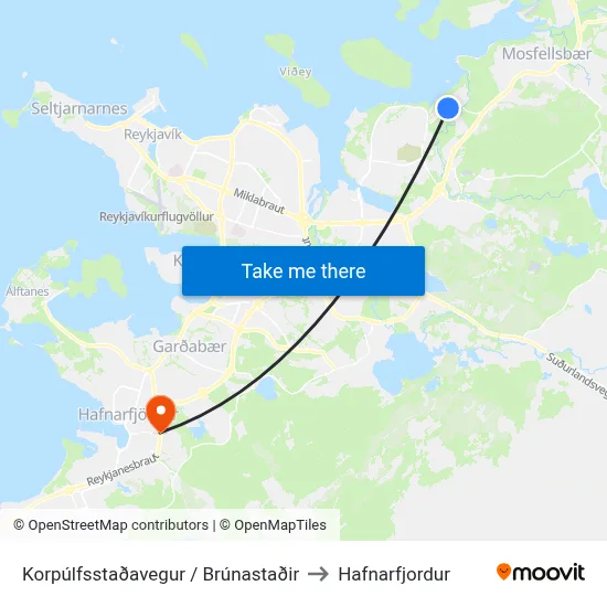 Korpúlfsstaðavegur / Brúnastaðir to Hafnarfjordur map