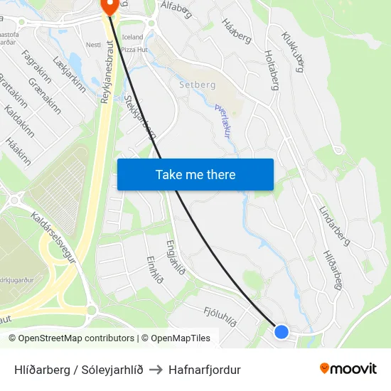 Hlíðarberg / Sóleyjarhlíð to Hafnarfjordur map