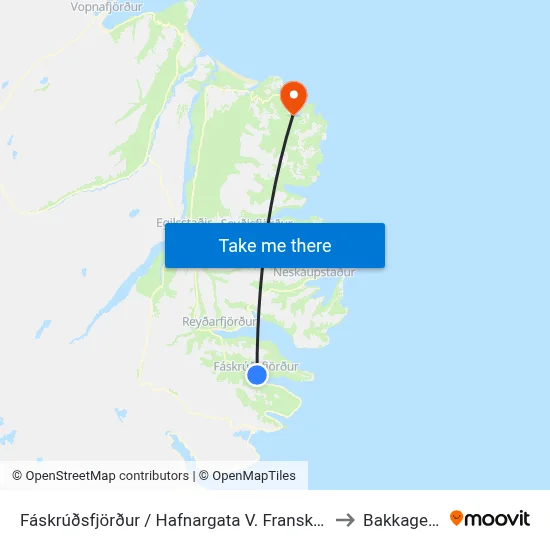 Fáskrúðsfjörður / Hafnargata V. Franska Sp. to Bakkagerði map