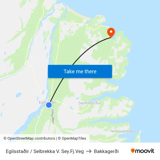 Egilsstaðir / Selbrekka V. Sey.Fj.Veg to Bakkagerði map