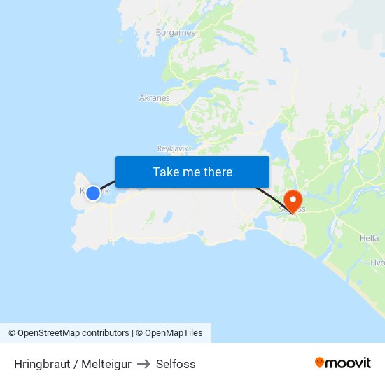Hringbraut / Melteigur to Selfoss map