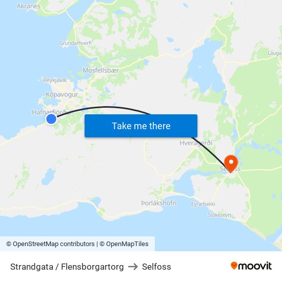 Strandgata / Flensborgartorg to Selfoss map