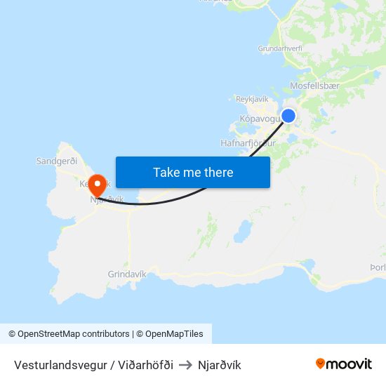 Vesturlandsvegur / Viðarhöfði to Njarðvík map
