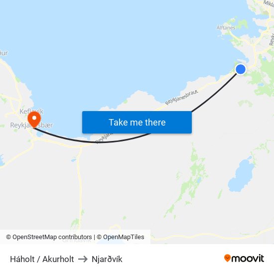 Háholt / Akurholt to Njarðvík map