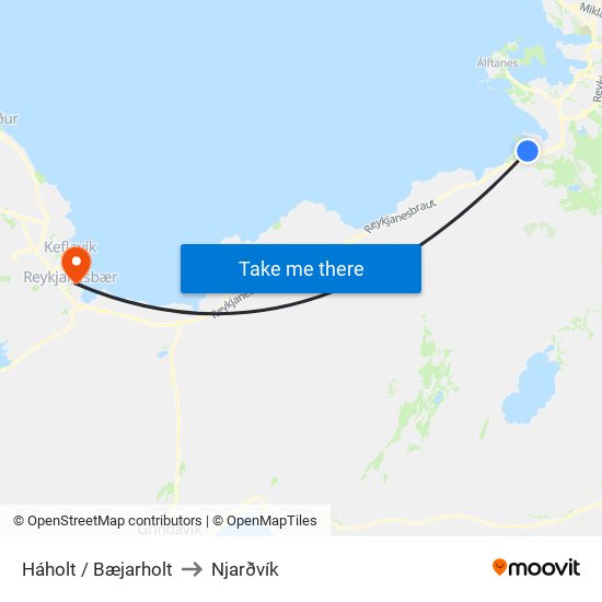 Háholt / Bæjarholt to Njarðvík map