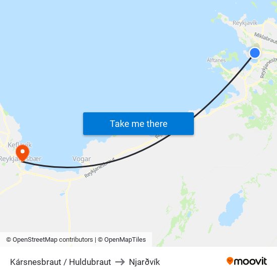 Kársnesbraut / Huldubraut to Njarðvík map