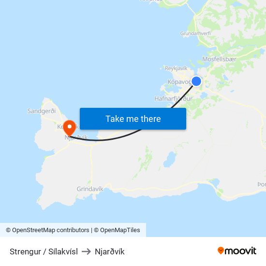 Strengur / Sílakvísl to Njarðvík map