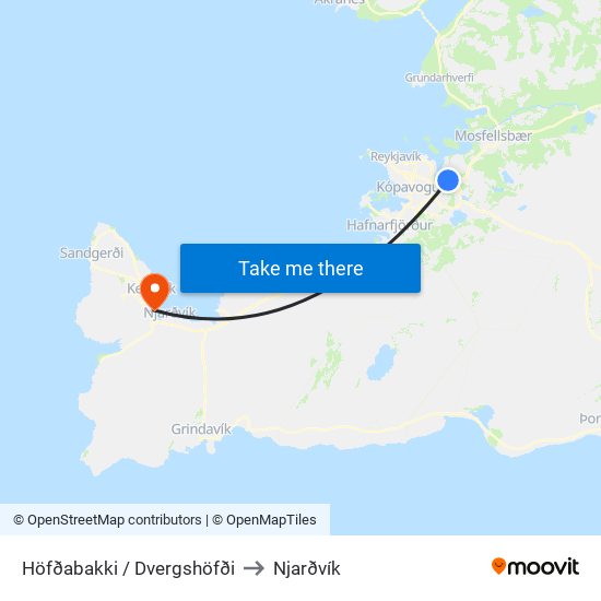 Höfðabakki / Dvergshöfði to Njarðvík map