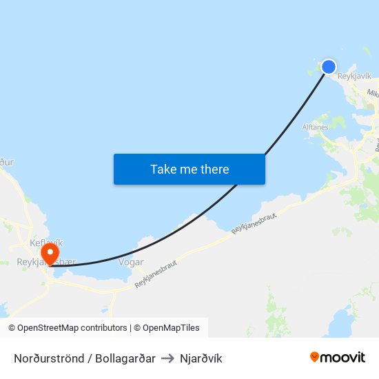 Norðurströnd / Bollagarðar to Njarðvík map