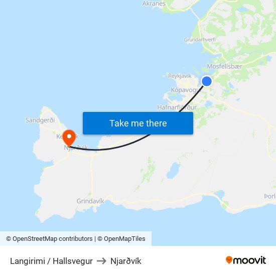 Langirimi / Hallsvegur to Njarðvík map