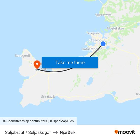 Seljabraut / Seljaskógar to Njarðvík map