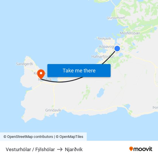 Vesturhólar / Fýlshólar to Njarðvík map