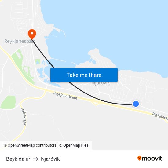 Beykidalur to Njarðvík map