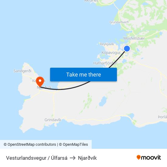 Vesturlandsvegur / Úlfarsá to Njarðvík map