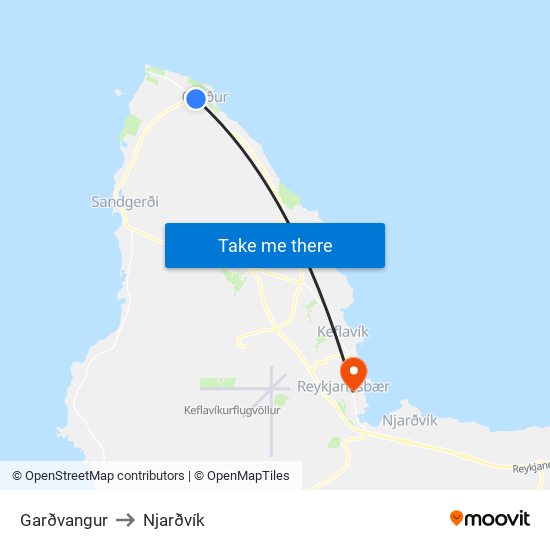 Garðvangur to Njarðvík map