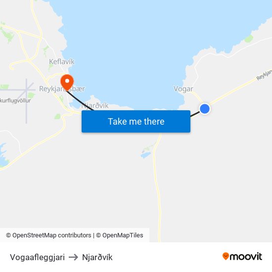 Vogaafleggjari to Njarðvík map