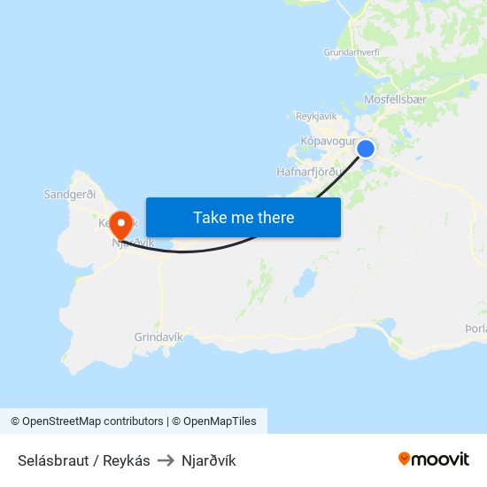 Selásbraut / Reykás to Njarðvík map