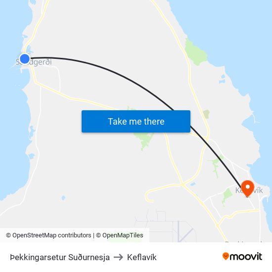 Þekkingarsetur Suðurnesja to Keflavík map