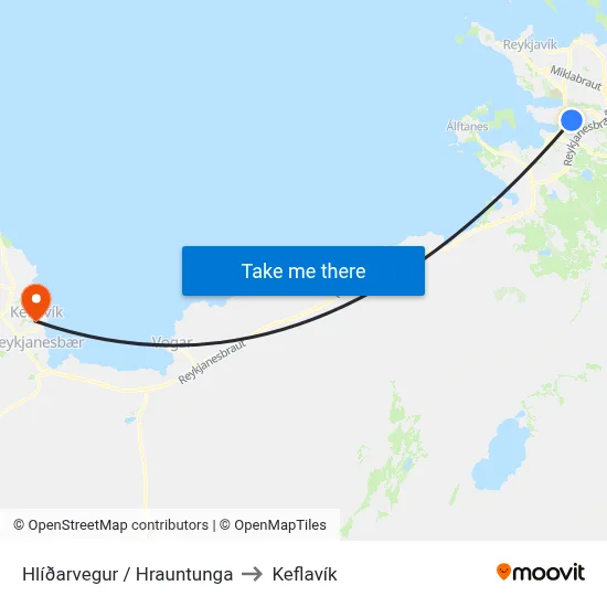 Hlíðarvegur / Hrauntunga to Keflavík map