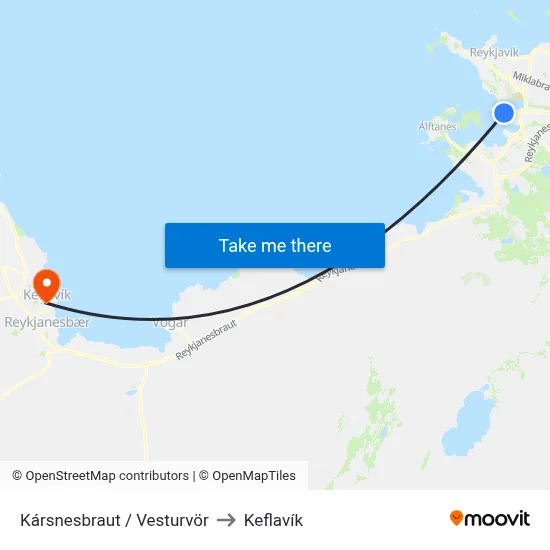 Kársnesbraut / Vesturvör to Keflavík map